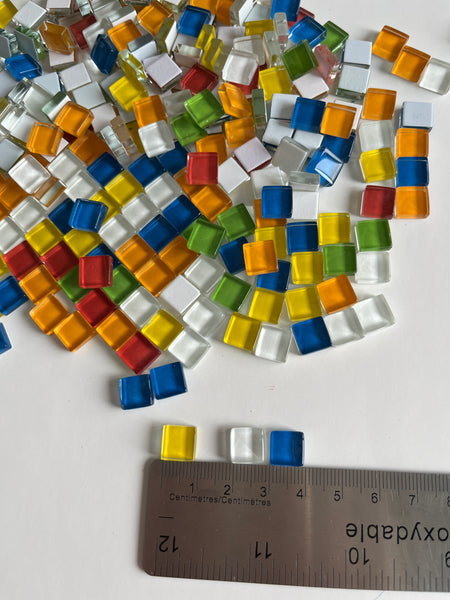 Crystal Glass Tiles 10mm - MINI MIX - 1/2 lb