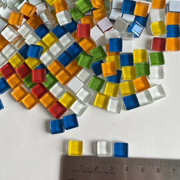 Crystal Glass Tiles 10mm - MINI MIX - 1/2 lb