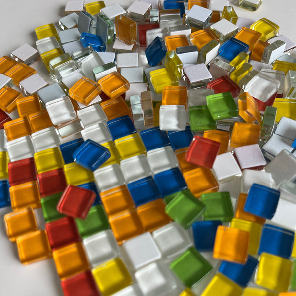 Crystal Glass Tiles 10mm - MINI MIX - 1/2 lb