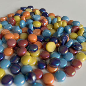 Iridescent 12mm Round Glass Mosaic - Mix 1/2 lb