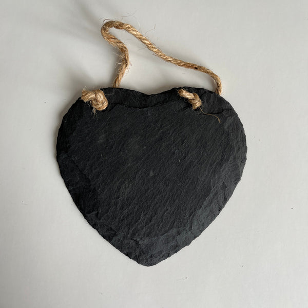 4.7' Blank Slate Heart Ornament w/Jute Hanger