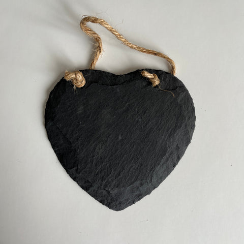 4.7' Blank Slate Heart Ornament w/Jute Hanger