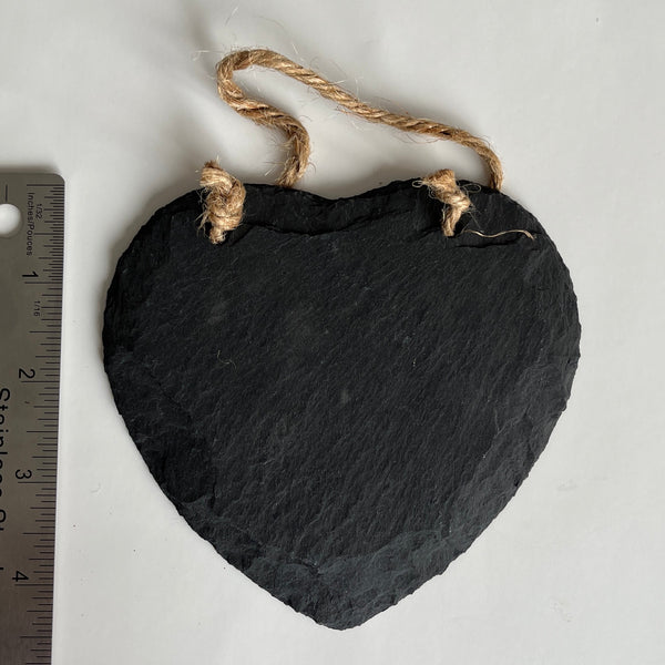4.7' Blank Slate Heart Ornament w/Jute Hanger