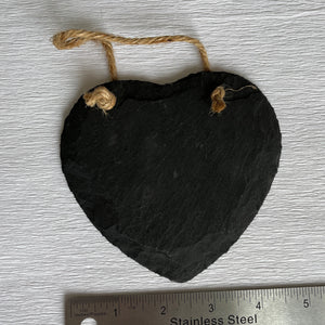 4.7' Blank Slate Heart Ornament w/Jute Hanger