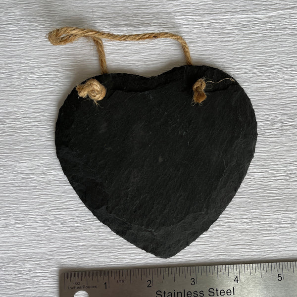 4.7' Blank Slate Heart Ornament w/Jute Hanger