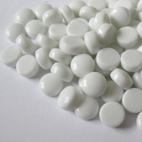 12mm Round Glass Mosaic - White