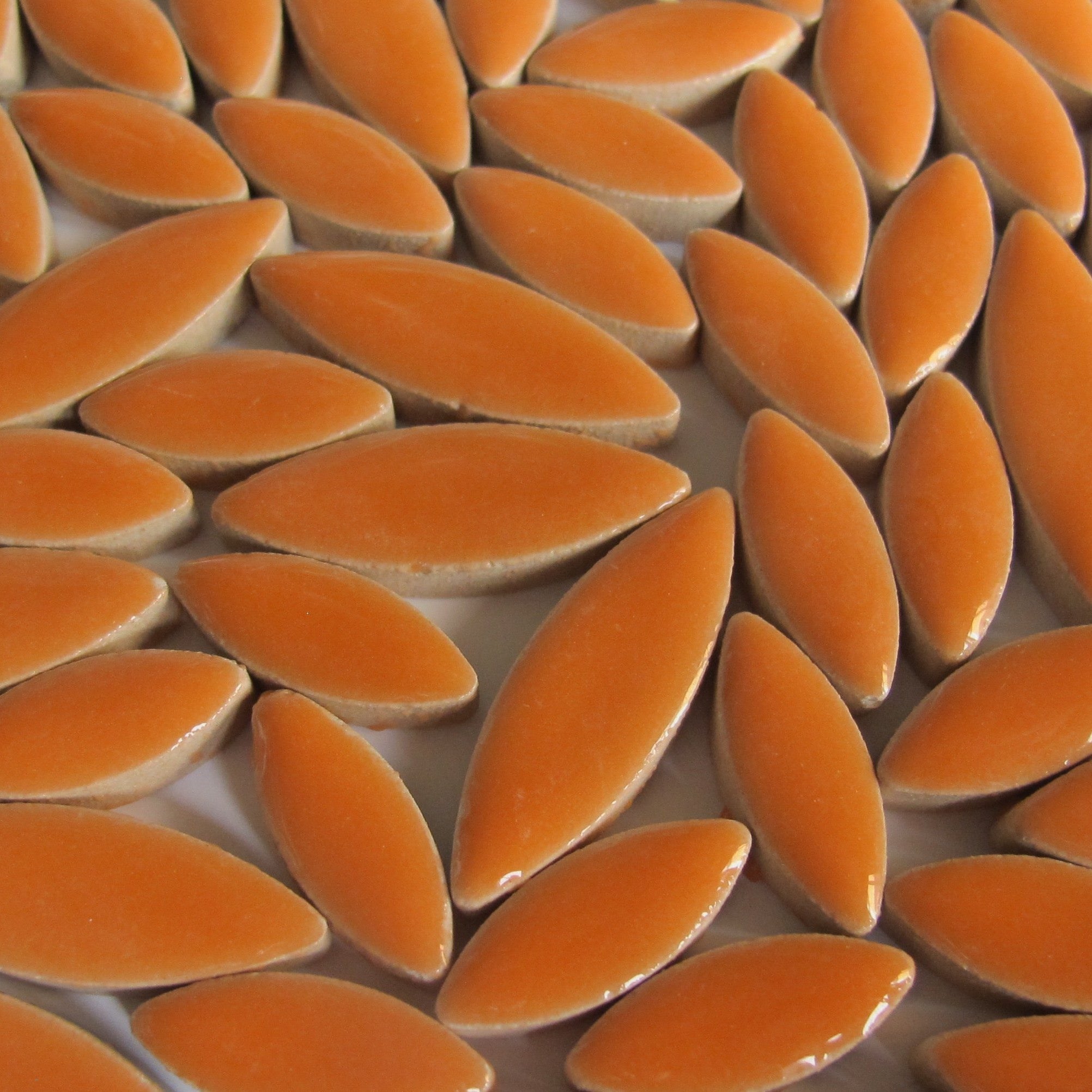 Ceramic Petals & Leaves for Mosaics - Orange Mix