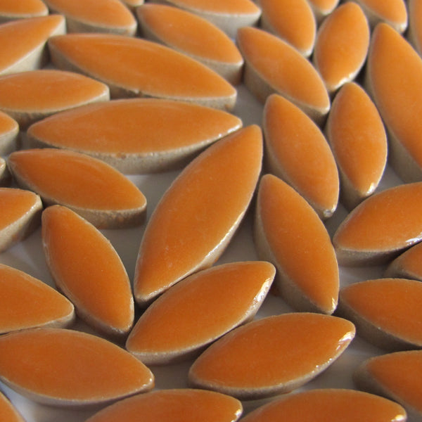 Ceramic Petals & Leaves for Mosaics - Orange Mix