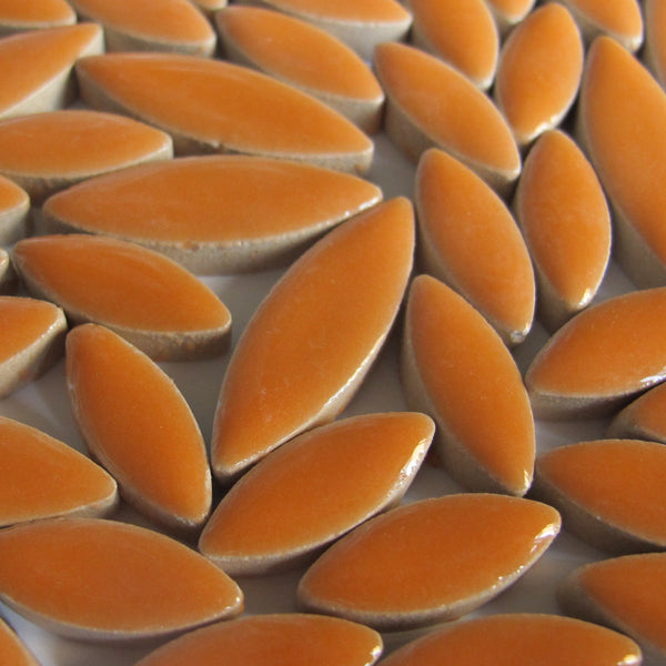 Ceramic Petals & Leaves for Mosaics - Orange Mix