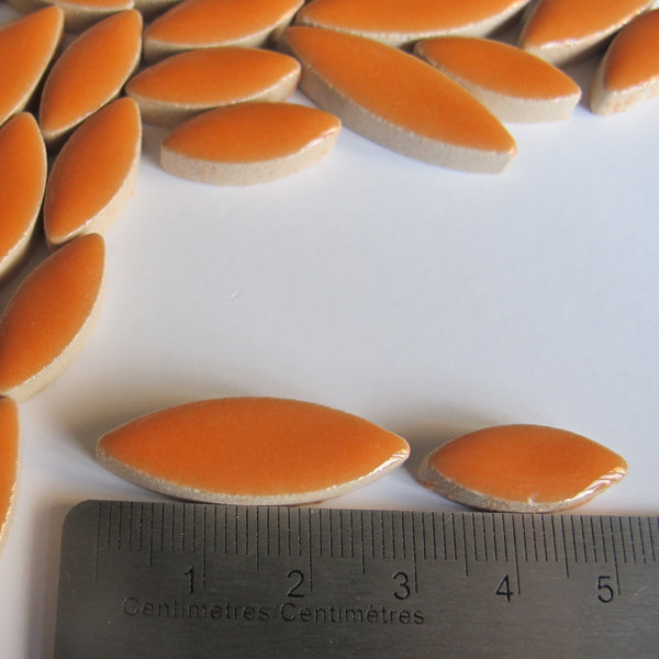 Ceramic Petals & Leaves for Mosaics - Orange Mix