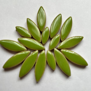 Ceramic Petals & Leaves for Mosaics - Light Green Mix