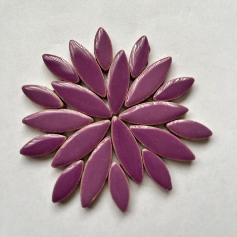 Ceramic Petals & Leaves for Mosaics - Purple Mix