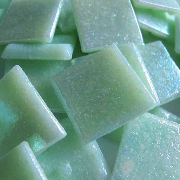 Iridescent 20mm - Vitreous Tiles SOFT GREEN