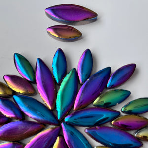Ceramic Petals & Leaves for Mosaics - Metallic Mix