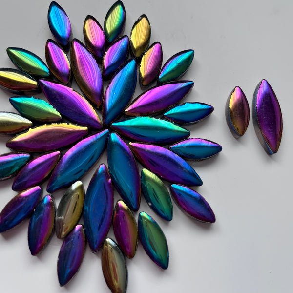 Ceramic Petals & Leaves for Mosaics - Metallic Mix