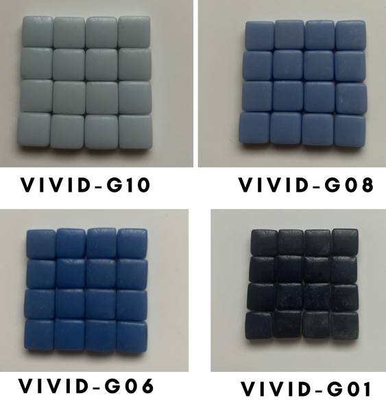 Vivid 12x12 mm Squares Denim Tones