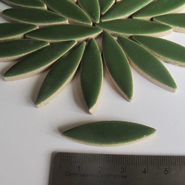 Large Ceramic Petals & Leaves for Mosaic Green 4oz