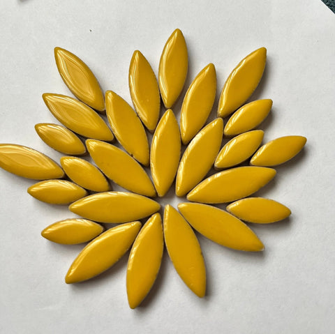 Ceramic Petals & Leaves for Mosaics - Yellow Mix